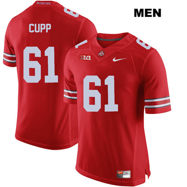 Ohio State Buckeyes Men's Gavin Cupp #61 Red Authentic Nike College NCAA Stitched Football Jersey AR19J15VE